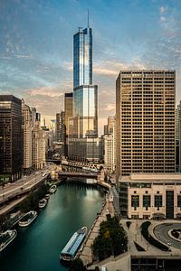 Good Morning Chicago - Vue sur le fleuve Chicago sur Edwin van Wijk
