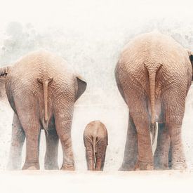 Zitat;Elefantenfamilie " - Fotografie & Kunst von - GreenGraffy -