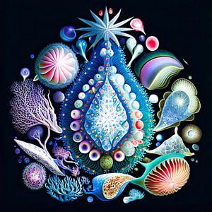 Abstracte kunst mysterieuze diepzee wereld van Vlindertuin Art