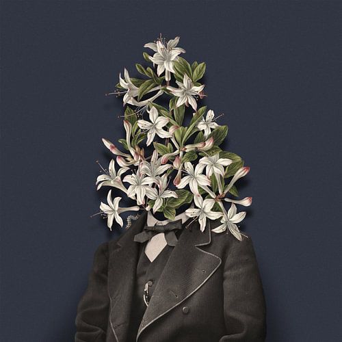 Selbstbildnis mit Blumen und Raupe von toon joosen