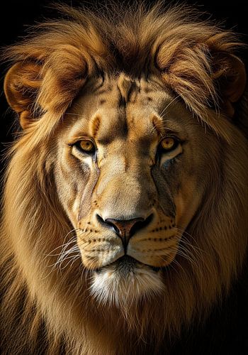 Portret close-up leeuwengezicht