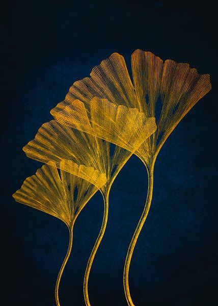 Minimal art #minimal golden biloba by JBJart Justyna Jaszke