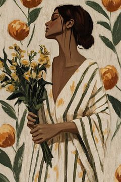 Vrouw met Bloemen van Studio BB