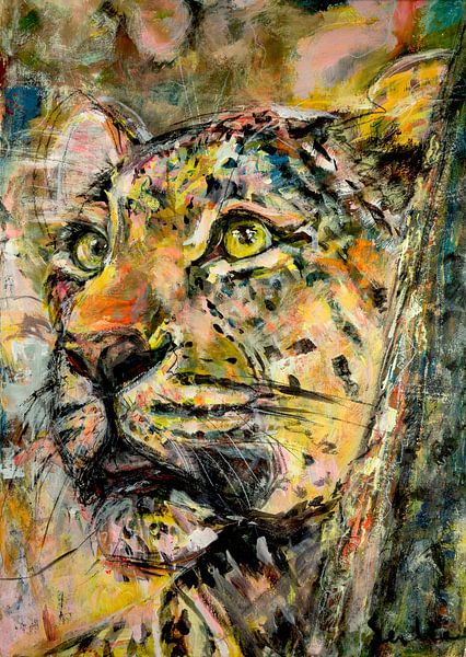 Peinture d'un léopard par Liesbeth Serlie