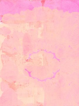 Witte bloem op neonroze. Moderne abstracte botanische kunst.