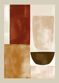 Nature morte abstraite en terre cuite et ocre sur Niklas Maximilian