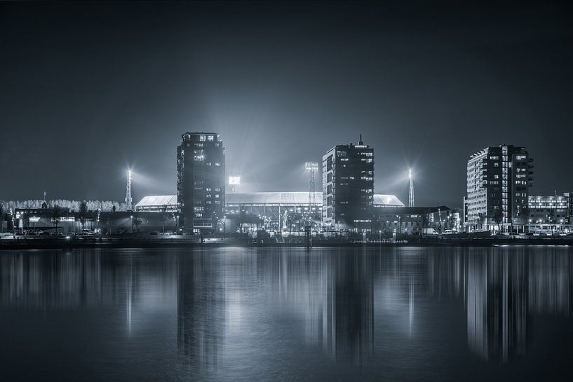 Feijenoord Stadion ‘de Kuip’ Zwartwit Reflected van Niels Dam