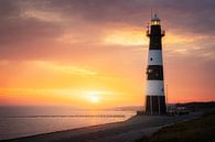 Warm sunrise lighthouse Breskens by Thom Brouwer thumbnail