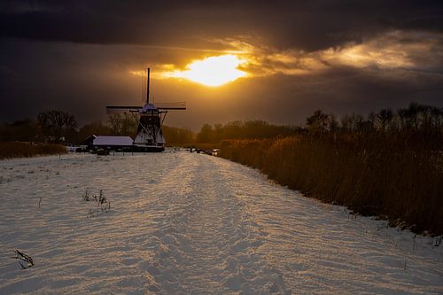 Windmill Zevenhuizer Verlaat in the snow