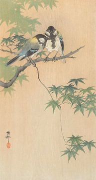 Great Tits on Maple Branch of Ohara Koson