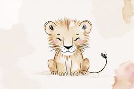 Niedlicher kleiner Löwe in sanften Farben von Art & Soul Creations