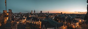 Panorama over Ghent, Belgium by Lemayee