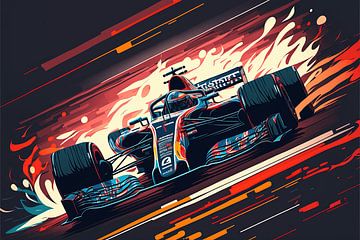 Formule 1 - Vector Art racecar van Tim Kunst en Fotografie