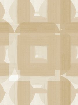 Abstracte Bauhaus-vormen Zandkleuren van Abstrakt Art