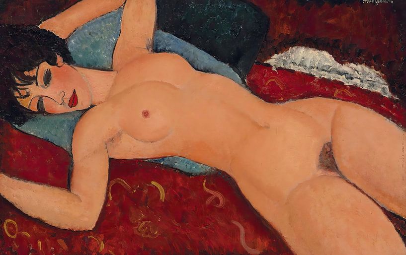 Amedeo Modigliani's Slapend naakt met open armen (Rood naakt) van Dina Dankers