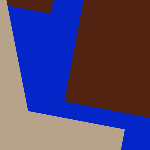 Mid Century Modern Abstract Shapes in Taupe, Brown & Cobalt Blue – Set of 2. No.1 by Dina Dankers