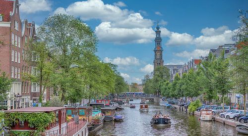 Panoramisch zicht op de Prinsengracht