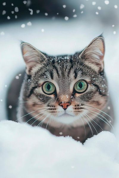 Chat des neiges par Poster Art Shop