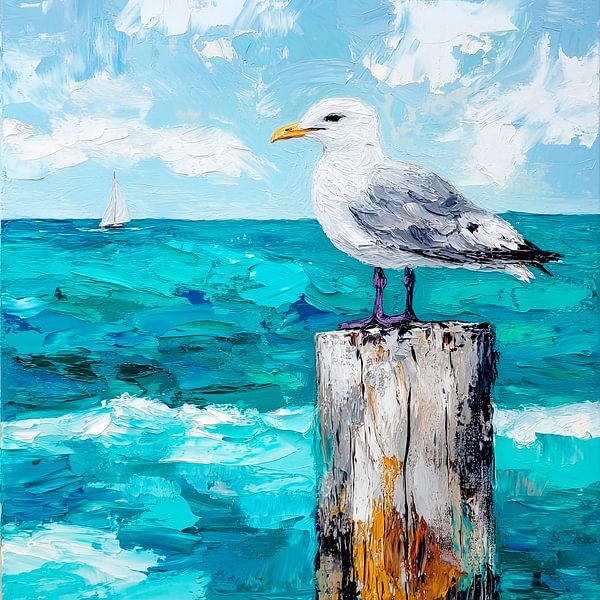 Seagull at sea level by Poster Art Shop