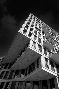 Modern gebouw in zwart-wit