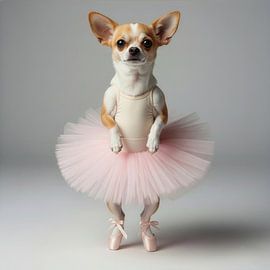 Süßer Chihuahua im Ballerina-Outfit von Costas Ganasos