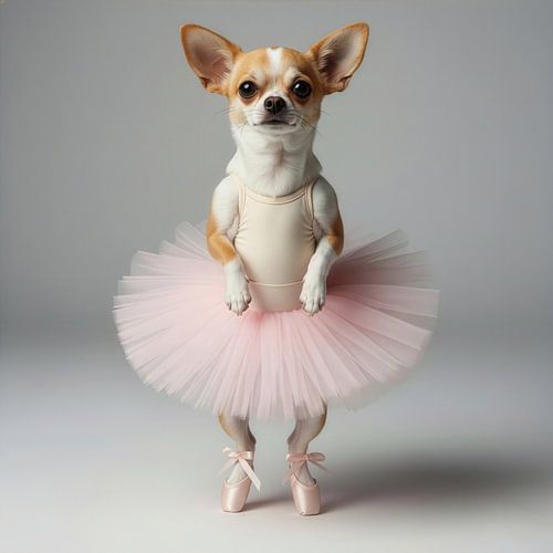 Süßer Chihuahua im Ballerina-Outfit von Costas Ganasos