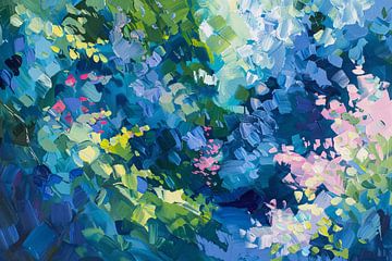 Abstract colourful flower field painting in oil by Art & Soul Creations