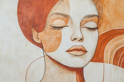 Ruhige Harmonie Porträt in erdigen Farben