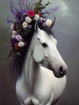 Portrait d'un cheval de conte de fées sur Nicolette Vermeulen