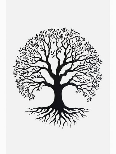 Silhouette d'arbre enraciné I