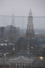 La tour de l'église de la Der Aa vue depuis le toit du Forum