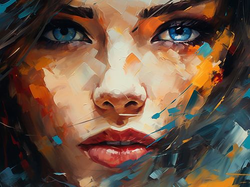 Abstract portrait artwork - Modern wall decoration