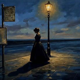 Femme solitaire attendant la nuit sur Jan Keteleer