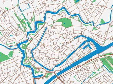 Karte von Middelburg Centrum im Stil von Urban Ivory von Map Art Studio