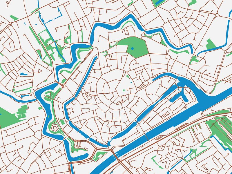 Map of Middelburg Centrum in the style Urban Ivory by De Kaartenwinkel