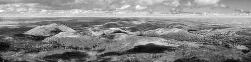 Vulkaanlandschap Auvergne in zwart-wit