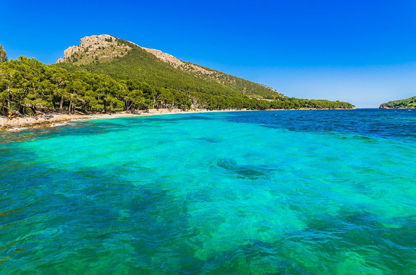 Beautiful beach at bay cap formentor, Platja de Formentor, Majorca Spain Mediterranean Sea by Alex Winter