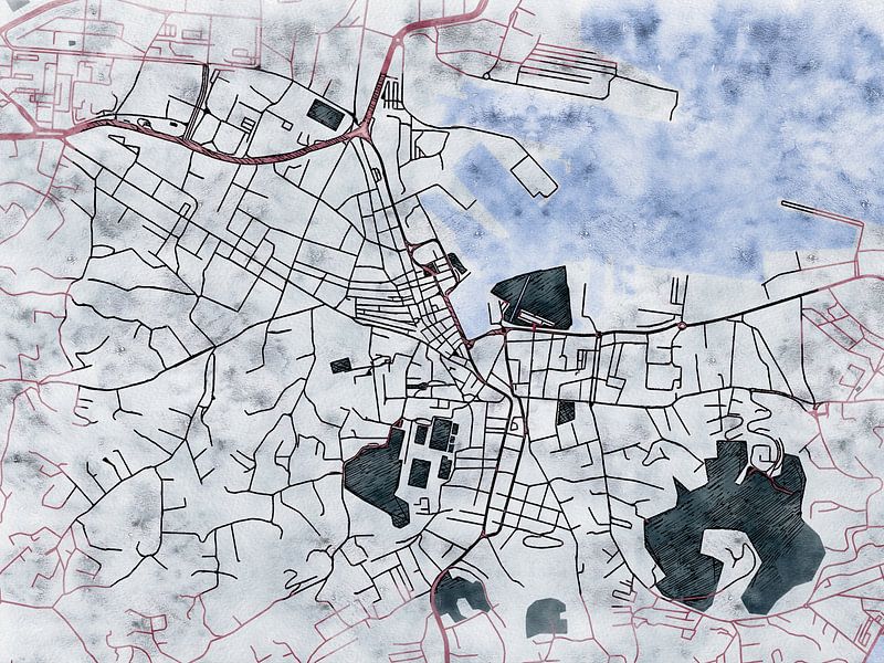 Kaart van La Seyne-sur-Mer in de stijl 'White Winter' van Maporia