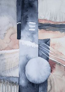 Aquarelle rose bleu diptyque