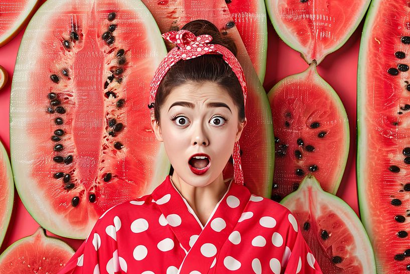 portrait japanische frau mit obst von Egon Zitter