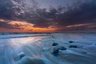 Texel pier beach paal 30 Langzeitbelichtung Sonnenuntergang von Texel360Fotografie Richard Heerschap Miniaturansicht