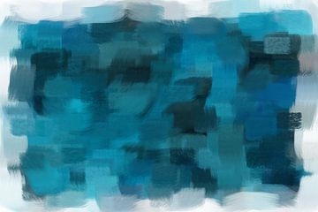 Abstract blauw monochroom van Maurice Dawson