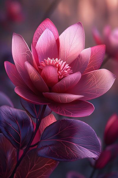 Fleur de lotus violette sur l'eau par Art & Soul Creations