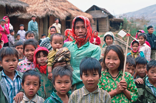 Leden van de Thaise minderheid bij Son La in Noord-Vietnam