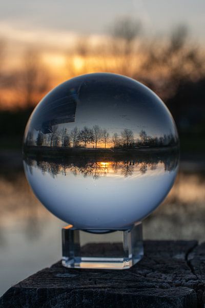 lens ball during sunset by Claudia Giacomelli