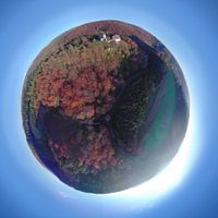 Autumn-coloured forest and Derneck Castle, Lautertal, Schw