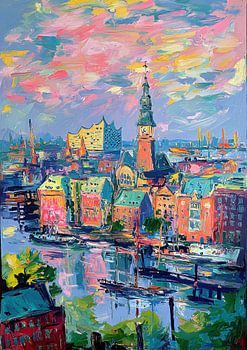 Hamburg Elbphilharmonie Ölmalerei