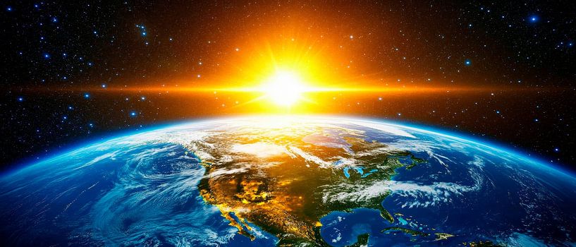 Zonsopgang over de aarde van Poster Art Shop