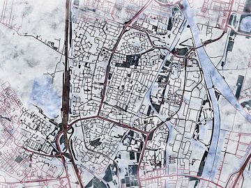 Kaart van Nieuwegein in de stijl 'White Winter' van Maporia