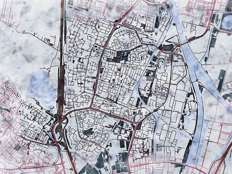 Map of Nieuwegein with the style 'White Winter' by Maporia